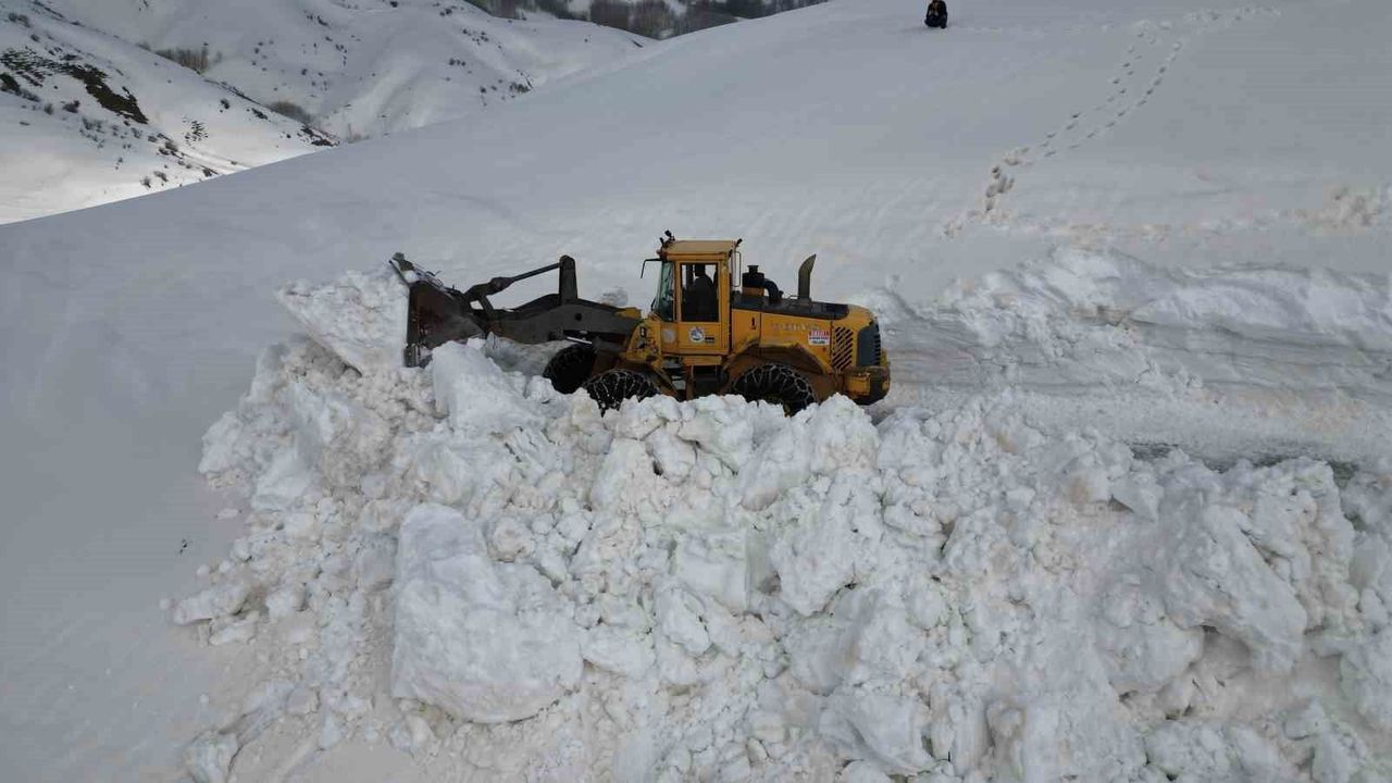 Bitlis'te 5 Metreye Ulaşan Kar ile Yol Açma Çalışmaları Devam Ediyor