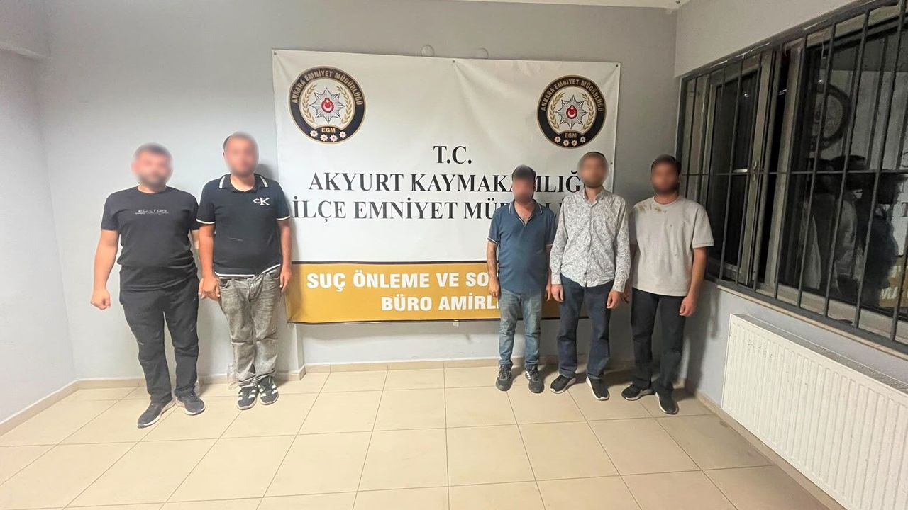 Akyurt'ta polisten kaçan 5 kişi yakalandı