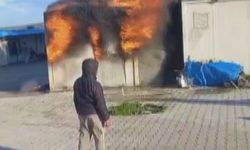 Alevlere teslim olan boş konteyner kullanılamaz hale geldi