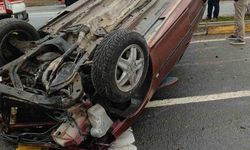 Bolu'da kontrolden çıkan otomobil takla attı: 1 yaralı