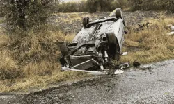 Eskişehir-Bozüyük Karayolunda Kaza! Kontrolden Çıkan Otomobil Takla Attı