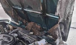 Alanya'da hareket halindeki araçta yangın çıktı