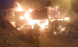 Alevlerin pençesindeki konteyner kullanılamaz hale geldi