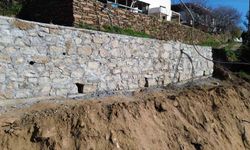Bozdoğan'da Taş Duvar İnşaatı Tamamlandı