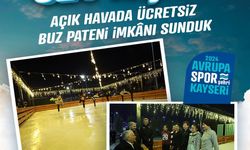 Büyükşehir Belediyesi'nin açık hava buz pateni pisti bayramda 2.820 kişiye hizmet sundu