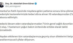 İstanbul İl Sağlık Müdürü Doç. Dr. Abdullah Emre Güner: 'Yaralı 10 vatandaşımızdan 2'si hastaneden ayrıldı'