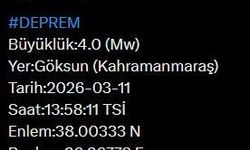 Kahramanmaraş'ta 4.0 Şiddetinde Deprem Gerçekleşti