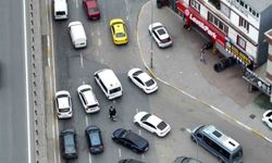 Kaldırımda ilerleyen sürücülere dronla ceza kesildi