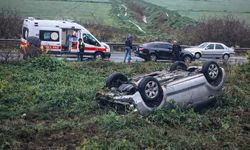 Kontrolden Çıkan Araç Ters Dönerek Kaza Yaptı: 1 Yaralı