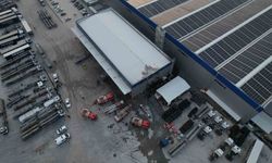 Lojistik merkezinde çıkan yangın: 1 itfaiyeci yaralandı