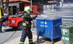 Menteşe'de atık konteynerinde yangın olayı