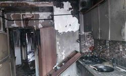 Samsun'da bir apartman dairesi tamamen yandı