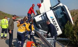 Susurluk'ta meydana gelen tek taraflı trafik kazasında sürücü yaralandı