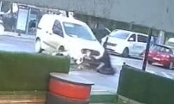 Tekirdağ'da Motosiklet ile Otomobilin Çarpıştığı Kaza Anı Görüntülendi