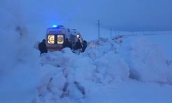 Ağrı'da kar nedeniyle yol kapandı: Hasta ambulansa ulaşmakta zorluk çekti