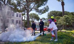 Ayvalık'ta yangın tatbikatı gerçekleşti