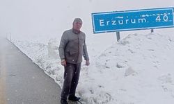 Bahar aylarında kar ve tipi, Palandöken Geçidi'ni etkiliyor