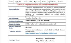 Bingöl ve Tunceli'de zirai don tehlikesi