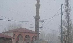 Diyadin'de Nisan Ayında Kar Yağışı