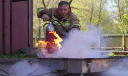 Düzce El Sanatları Merkezi'nde yangın eğitimi
