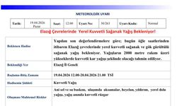 Elazığ için Meteorolojiden sağanak yağış uyarısı