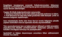 Elazığspor, sakat futbolcular hakkında bilgi verdi