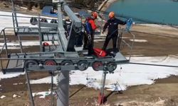 Ergan Dağı'nda teleferik kurtarma eğitimi