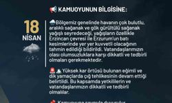 Erzurum'da kuvvetli yağış için uyarı yapıldı