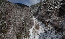 Karabük'te kar yağışı sonrası dronla muhteşem görüntüler elde edildi