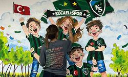 Kocaeli Stadyumu'nda liseli öğrencilerden özel duvar resmi