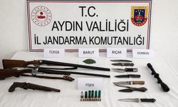 Köşk'te ruhsatsız silah ve mühimmat bulundu