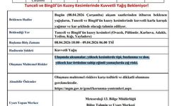 Kuvvetli yağış için Tunceli ve Bingöl'e uyarı yapıldı