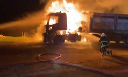 Mardin'de Tırda Yangın Olayı