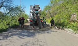 Ordu'da beton yol çalışmaları devam ediyor