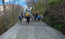 Ordu'da beton yol yapım çalışmaları sürüyor