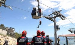Ordu'da teleferik kurtarma tatbikatı yapıldı