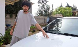 Panik anında aracına yorgun mermi isabet eden vatandaş dehşeti yaşadı