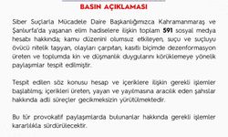 Saldırılara dair dezenformasyon üreten 591 sosyal medya hesabına işlem başlatıldı