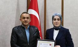 Dalgıç Kemal Ateş'e Eslem için teşekkür belgesi