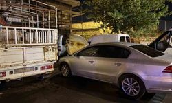 Kayseri'de arızalanan otomobil sanayide alev aldı