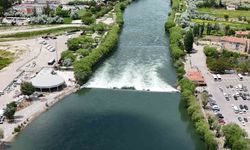 Kızılırmak Nehri'nde su seviyesi yükseldi, dron ile görüntülendi