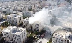 Mardin'deki ev yangını dronla görüntülendi