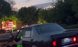 Trafikte şok eden anlar güvenlik kamerasında
