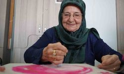 Yaşlı kadının dikiş ve sanat tutkusu sürüyor