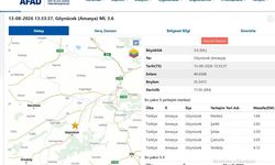 Amasya'da 3,6 Büyüklüğünde Sarsıntı