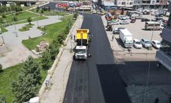 Ardahan'da asfaltlama çalışmaları havadan görüntülendi