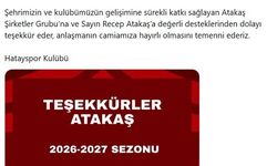 Atakaş Şirketler Grubu, Hatayspor'un Yeni Sırt Sponsoru Oldu