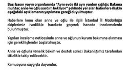 Bakanlıktan bakıma muhtaç anne ve oğul için yeni adım: İşlemler başlatıldı