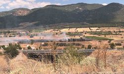 Burdur'da 20 dönümlük ot alanında yangın paniği