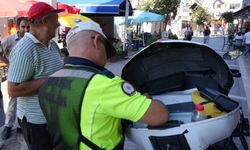 Edirne'de motosiklet denetimi: Yaya alanına giren sürücülere ceza kesildi